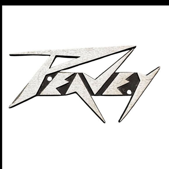Peavey Vtg Metal Logo Amp Badge/Plate Brushed Steel 1960-70s Classic Style 6"x3" - Picture 1 of 4